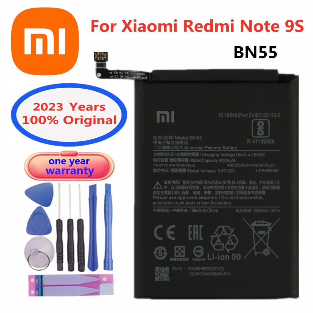 

2023 Years New High Quality Xiao Mi Original Battery For Xiaomi Redmi Note 9S 9 S Note9S 5020mAh BN55 Mobile Phone Batteries