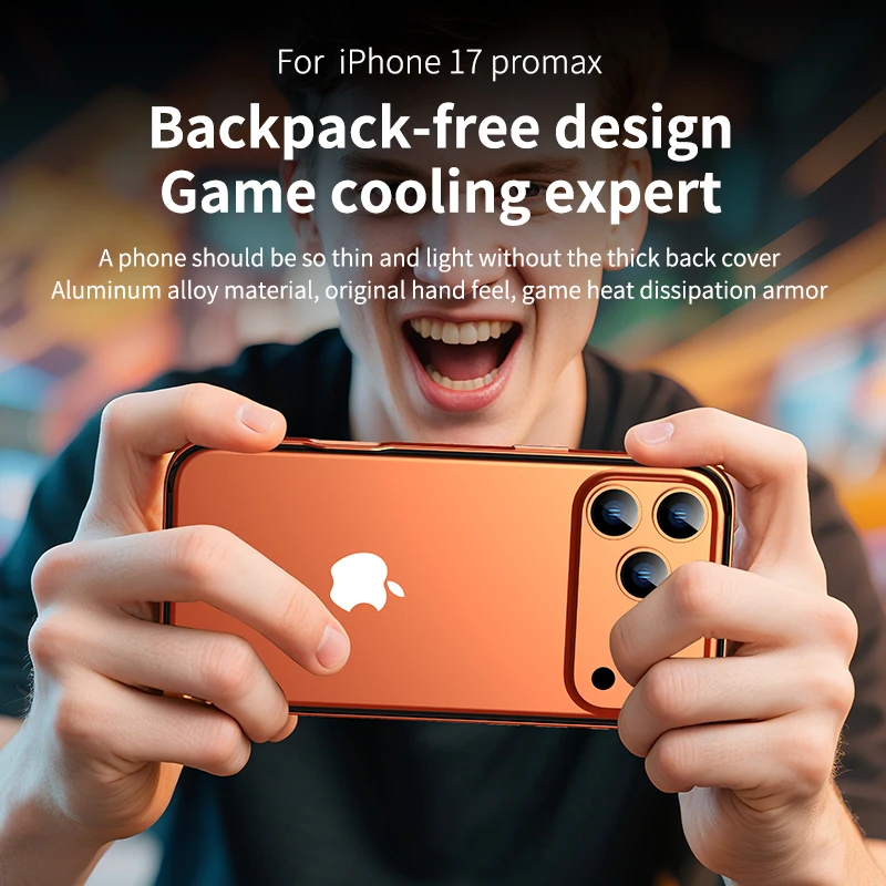 Cosmic Orange Aluminum Silicone Bumper Case - Premium Phone Accessory
