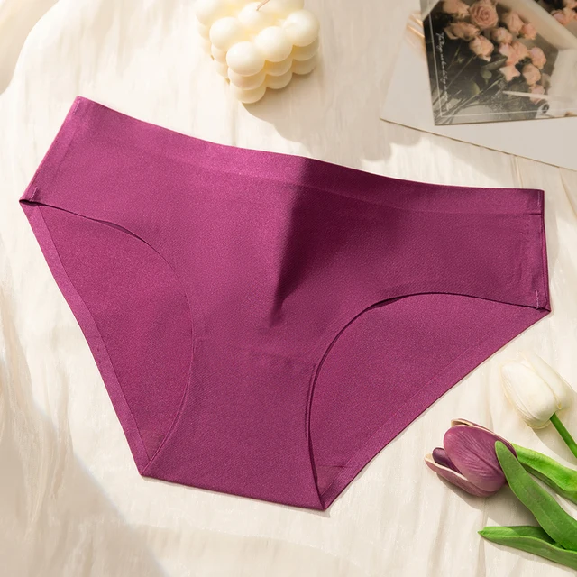 BZEL-Sous-vêtements sans couture pour femmes, culotte une pièce, sexy, brillant, glace, intimes, slips, taille moyenne, caleçon féminin, média 1