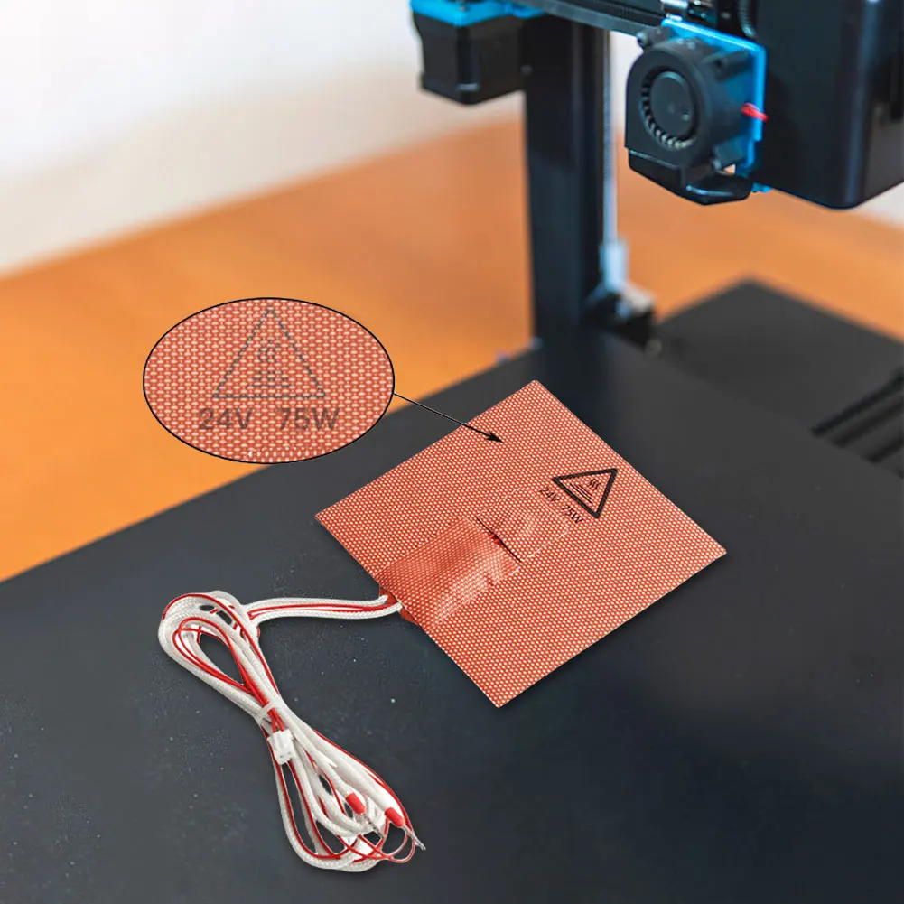 VONON 0.1/0.2 3D 프린터용 3D 프린터 히터 패드, NTC 100K 서미스터 히터 패드 플레이트, 24V 75W 가열 침대 패드, 100x100mm