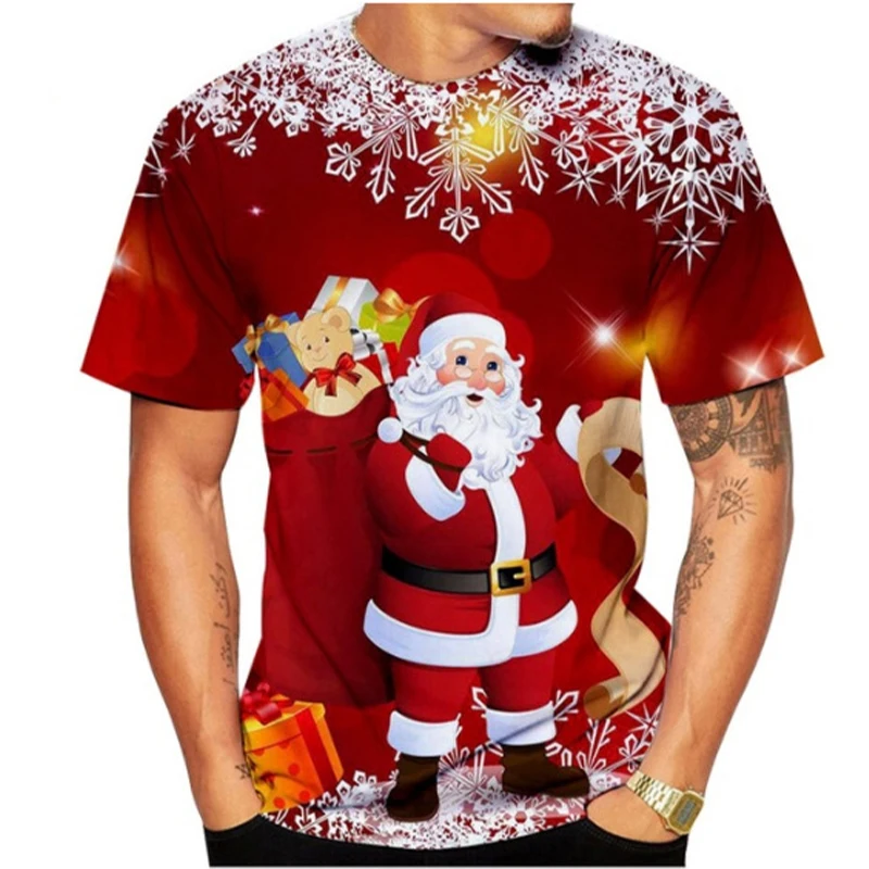 Christmas Reindeer 3D Print Oversized T Shirt