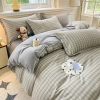 3 pièces Housse de couette simple, douce et respectueuse de la peau Ensemble de 3 pièces (1 housse de couette + 2 taies d'oreiller) (sans noyau) Moderne et respirante 5