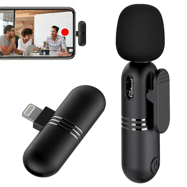  Wireless Lavalier Microphone for iPhone iPad, Plug