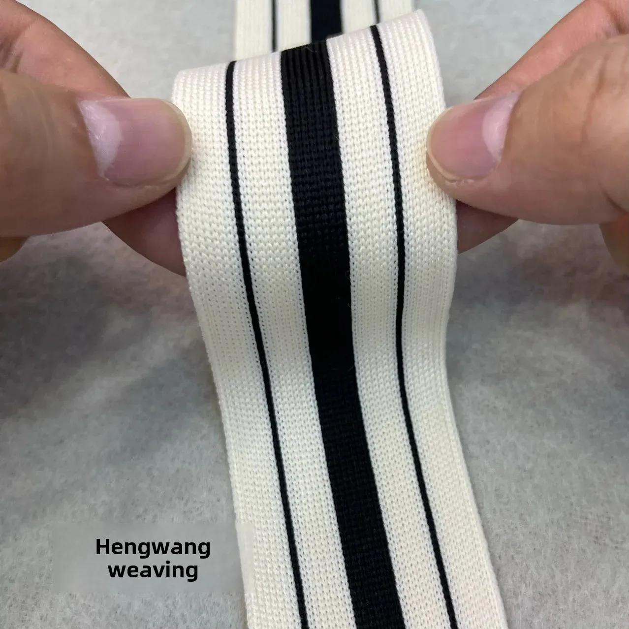 4cm Shallow Almond Base 3 Black Stripes Micro Knit Ribbon Widened Clothes Trousers Side Color Strip Decorative Accessories