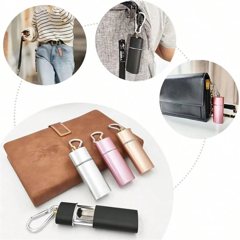 Portable Pocket Ashtray with Keychain Fireproof Metal Ashtray Metal Cigar Ash Storage Organizer Outdoor Smoking Ash Holder 5