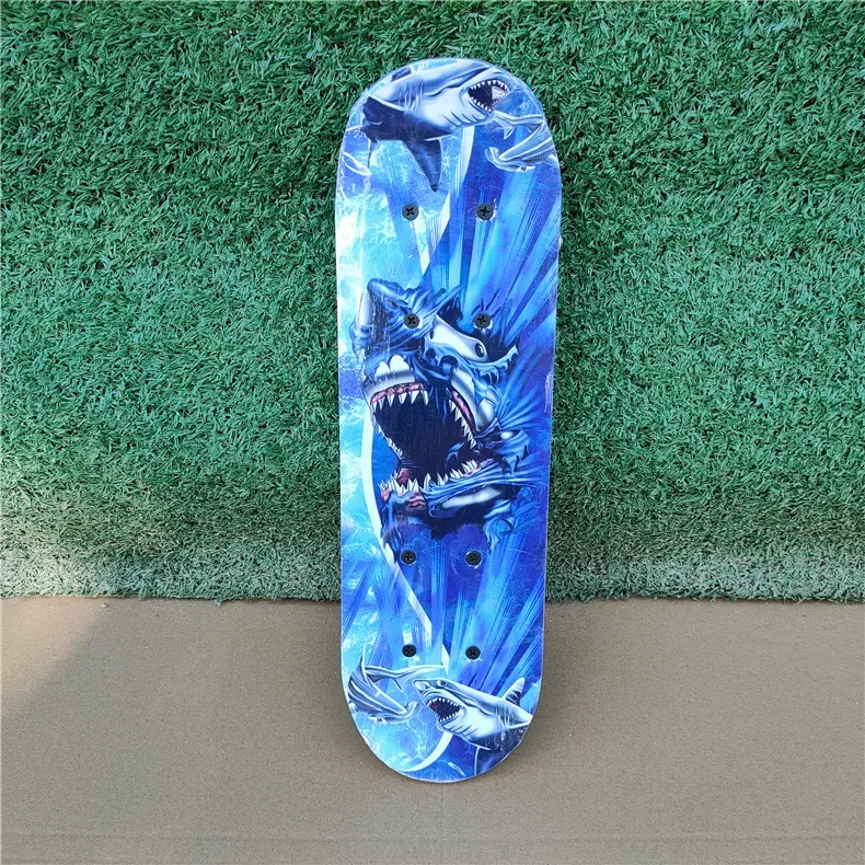 17 inch maple kids skateboard with cartoon stickers - view 1