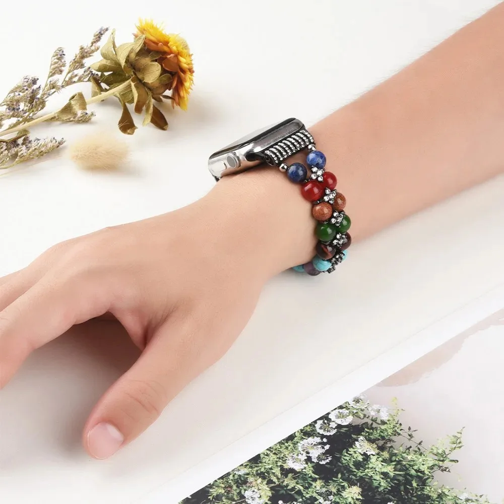 Jewelry Strap for Apple Watch Band 44mm 40mm 45mm 41mm 49mm 42mm 38mm Elastic Bracelet iWatch Series Ultra 9 8 7 6 5 4 3 SE Band