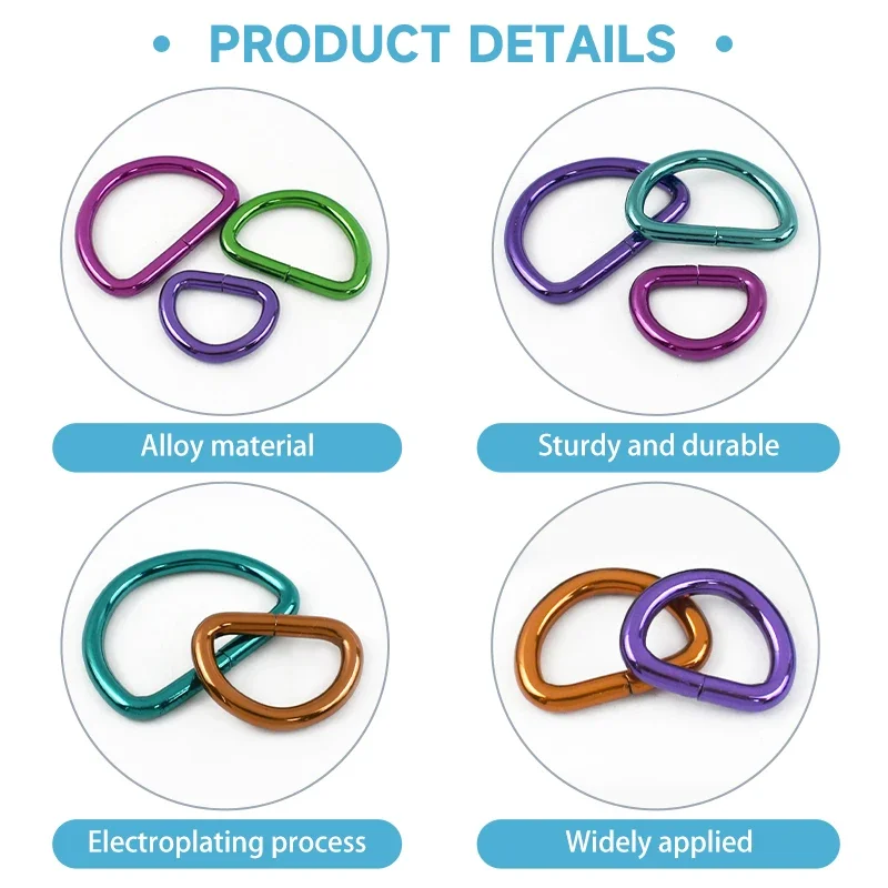 D Ring Metal Buckles 5/10Pcs 20/25/32/38mm Bag Webbing Strap Clasp Dog Collar Leash Belt Loop Hook DIY Leather Accessories