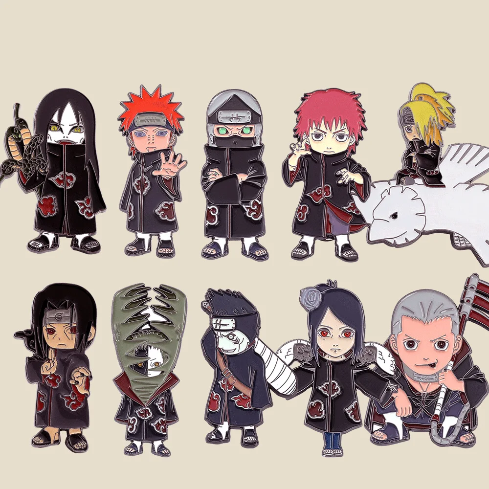 

Naruto Cartoon Brooch Enamel Pin Anime Action Figure Akatsuki Uzumaki Toys Schoolbag Clothing Decoration Children Birthday Gifts