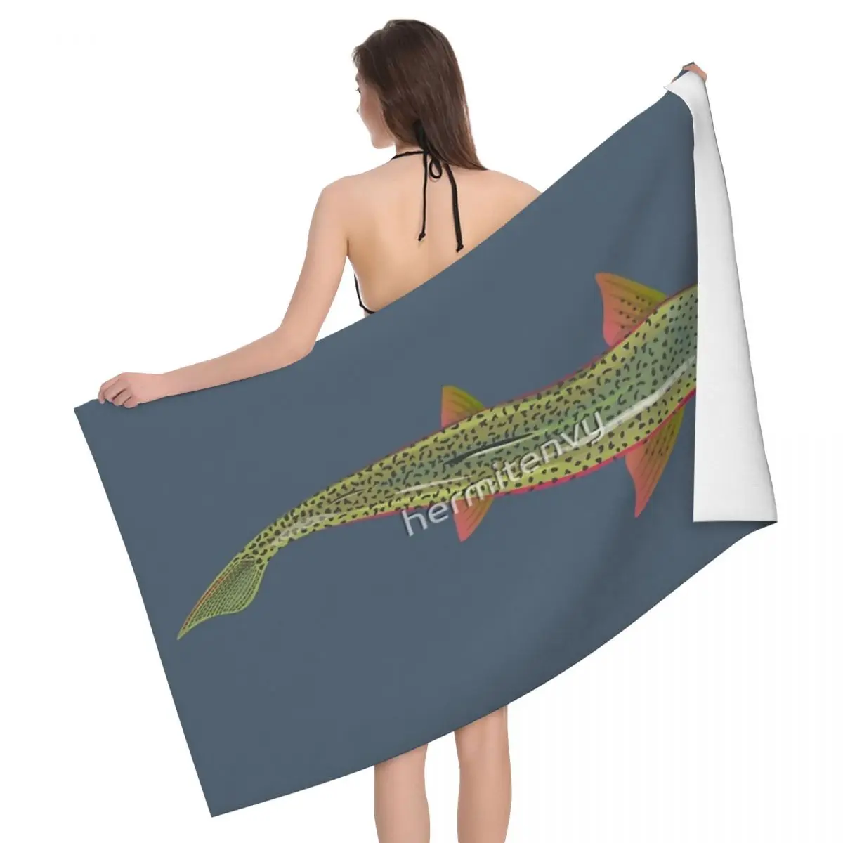 

Trout From Above 80x130cm Bath Towel Water-absorbent For Bathroom Wedding Gift