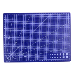 Enhanced Double - Sided A4 Cutting Mat with Grid Lines for Precision Crafting & Sewing - 12 x 8.5 Inch (Blue)