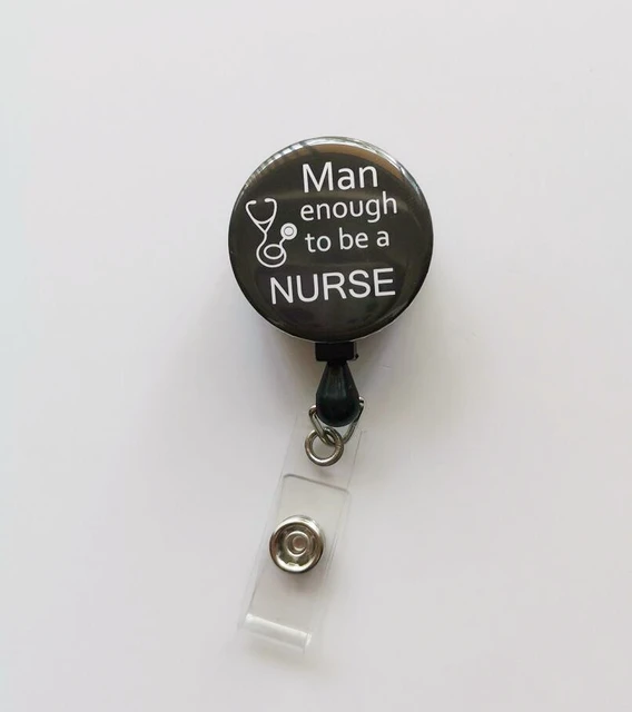 Male Nurse Badge Holder ; Retractable Badge Reel