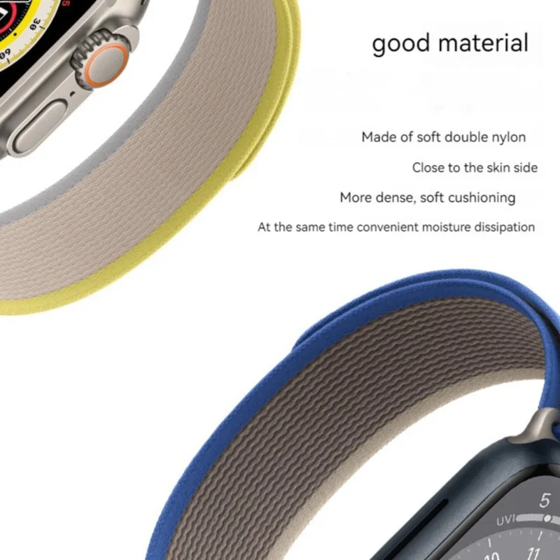 Suitable for iwatch Ultra 8 9 Series 38/40/41/42/44/45/49MM Outdoor Sports Trail Loop Velcro Double-layer Nylon Woven Strap Accessories_voghion.com