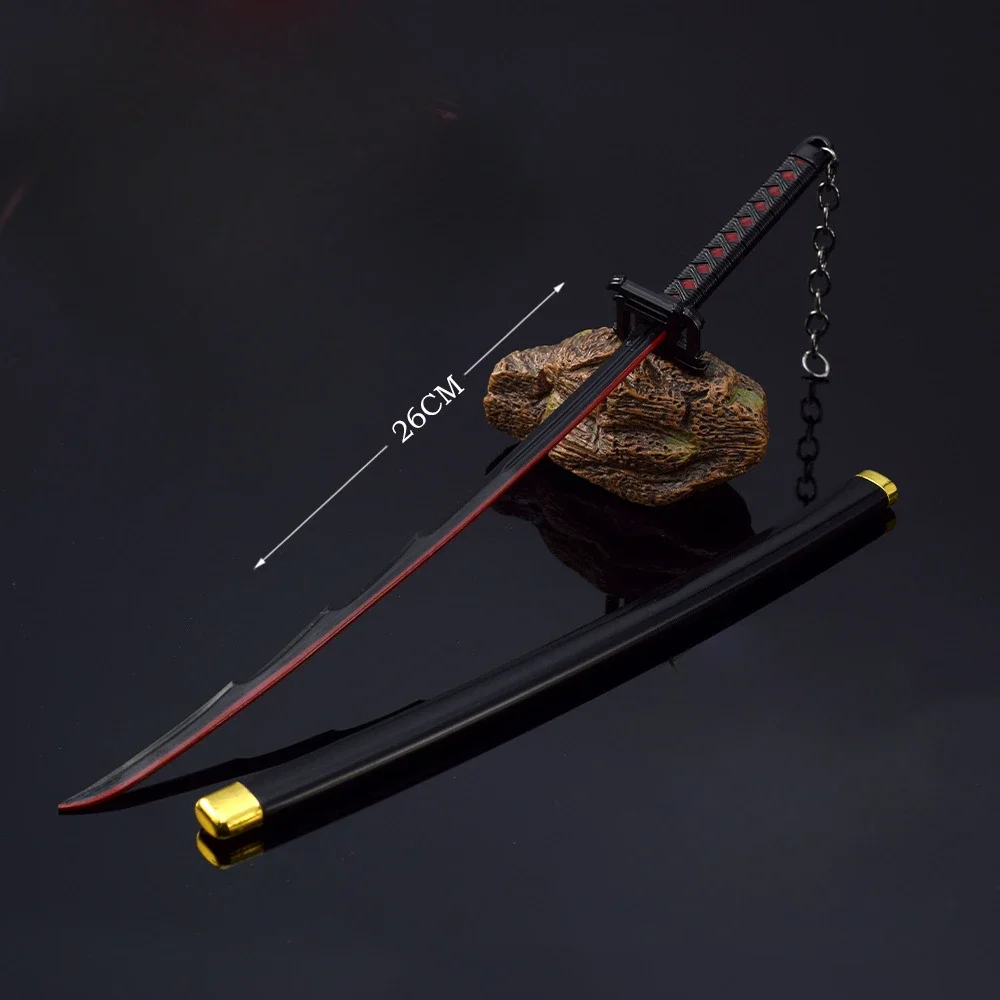 

Отбеливающее оружие Kurosaki Ichigo Ban Kai Zangetsu, 26 см, металлическая аниме модель оружия, катана, Самурай, мечи, орнамент, ремесла, подарки, игрушки