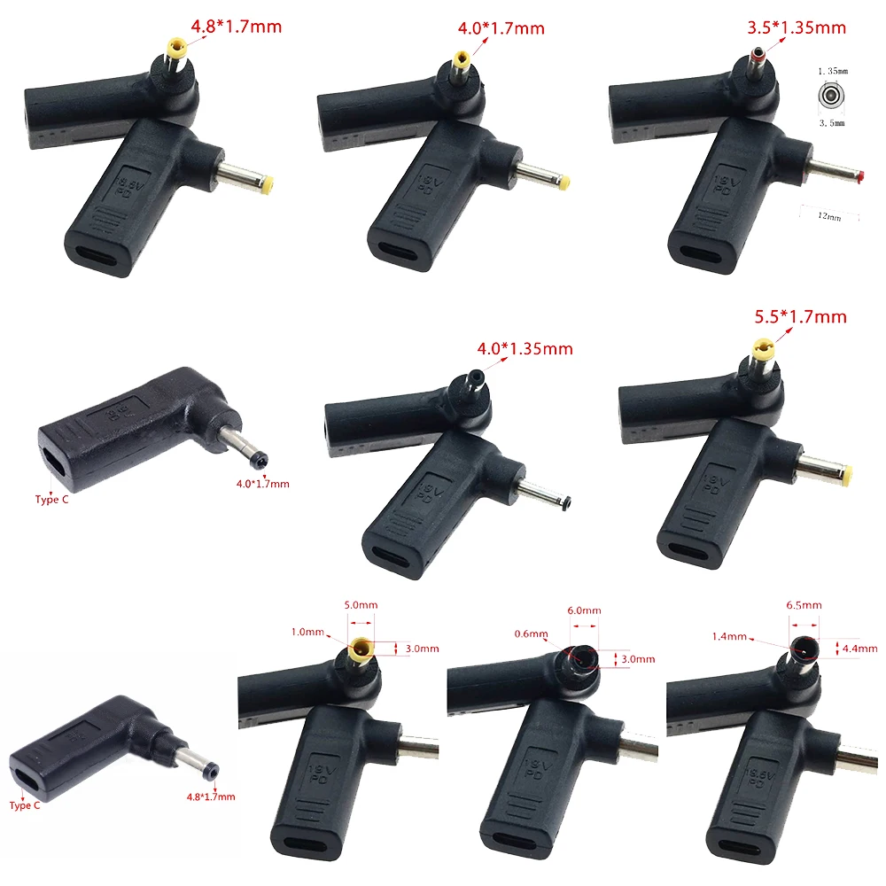 1 Stück Laptop-Trigger PD-Konvertierungsadapter 3,5*1,35/4,0*1,35/4,0*1,7/4,8*1,7/6,0*3,0*0,6/6,5*1,4*4,4mm DC-Schnittstelle Typ-C Adapter