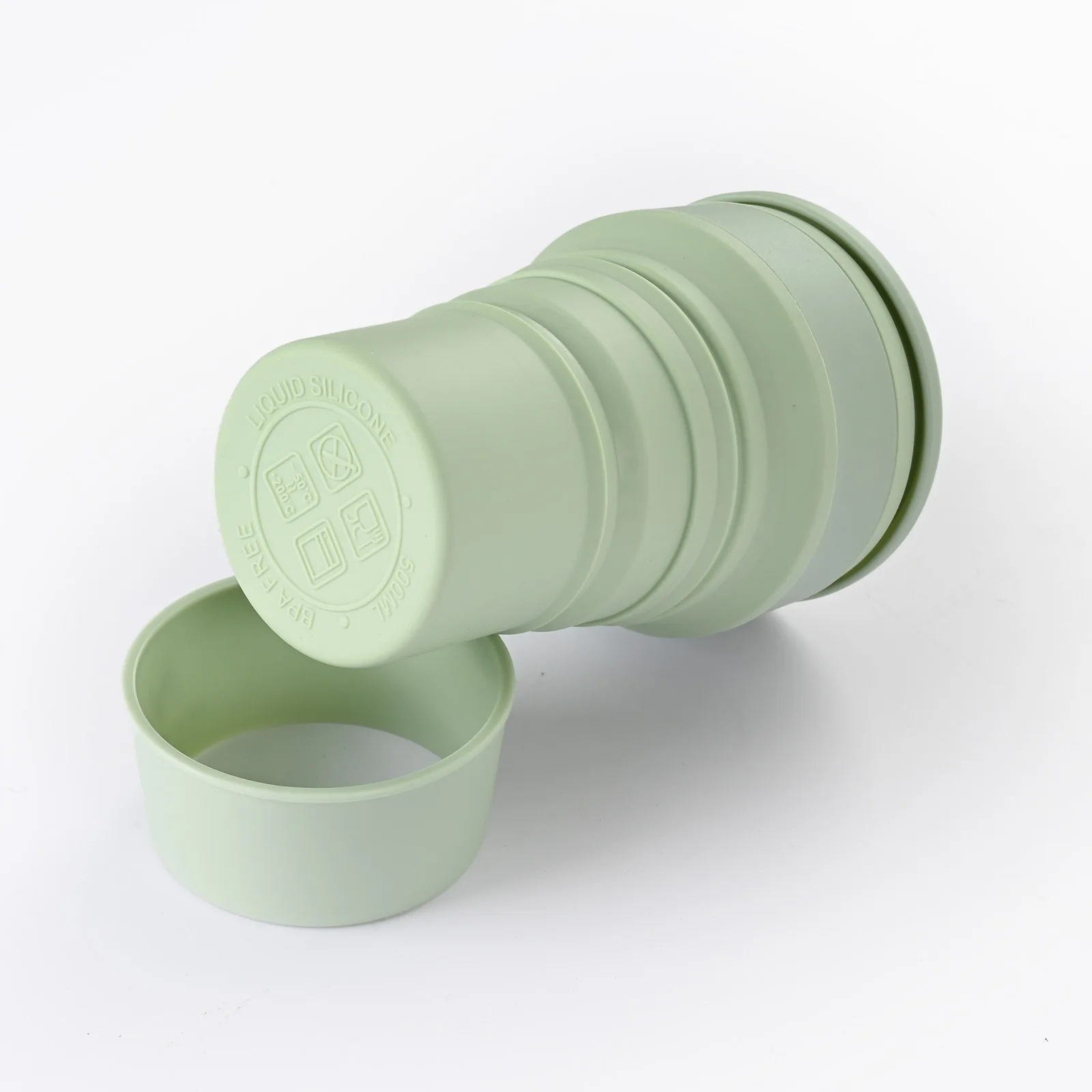 Générique Gobelet pliable en acier inoxydable avec mousqueton pour