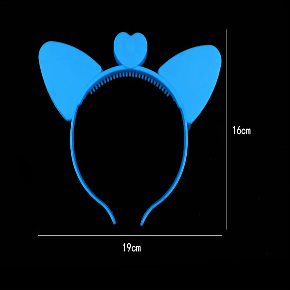 Led Funny Cat Ear Light Up Headband Hair Hoops Flashing Ear Children Adults Halloween Christmas Glowing Party Decor Hair Access