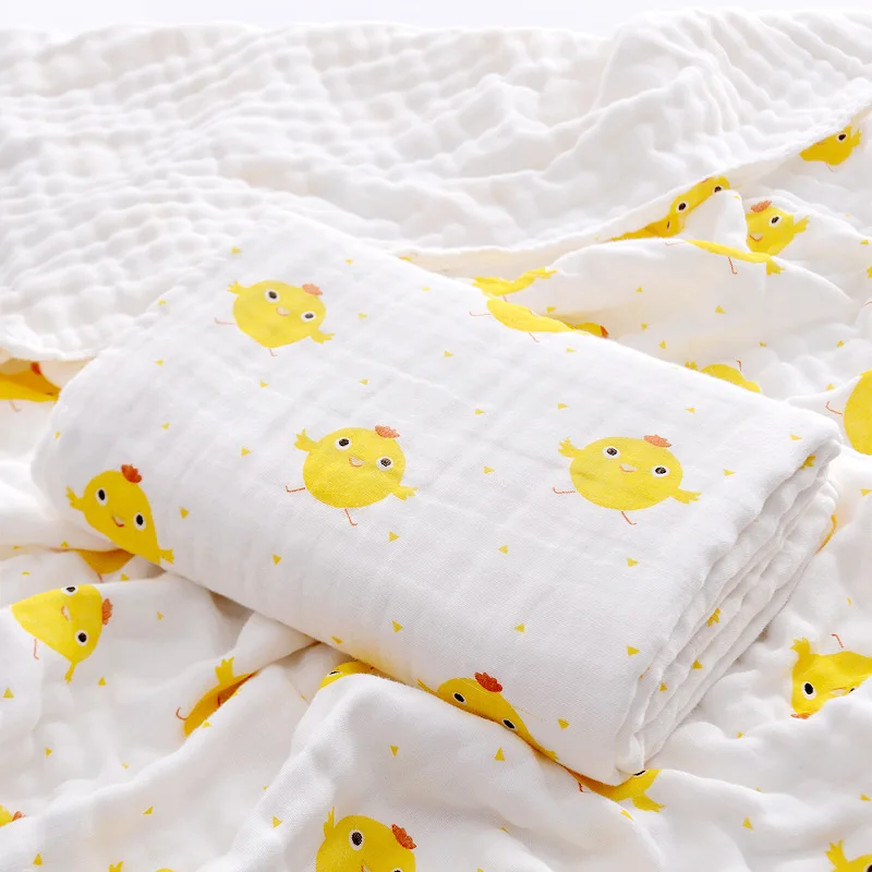 Cotton Baby Bath Towel 6 Layers Gauze Cloth Kids Bathrobe Blankets Wrap Nursery Receiving Blanket for Boy Girl Newborn Swaddle 6