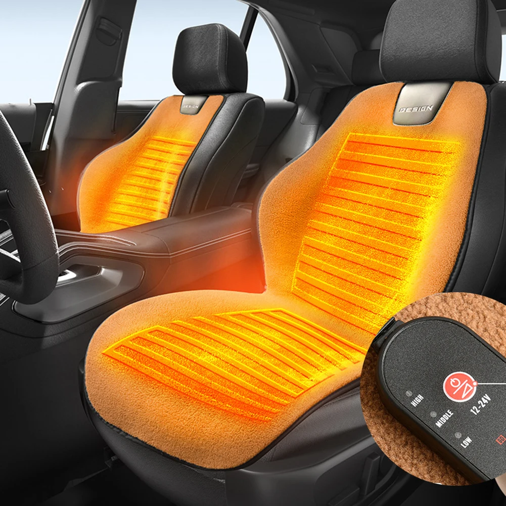 12VHeatedCarSeatCushionImitationCashmereCarSeatHeaterWinter
