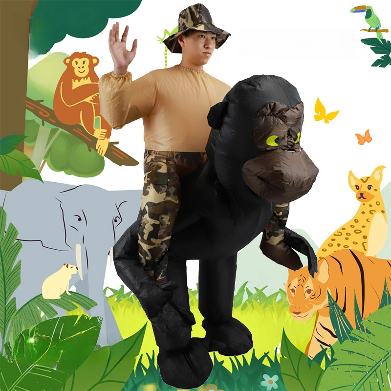 Cartoon character funny walking ride prop gorilla inflatable suit