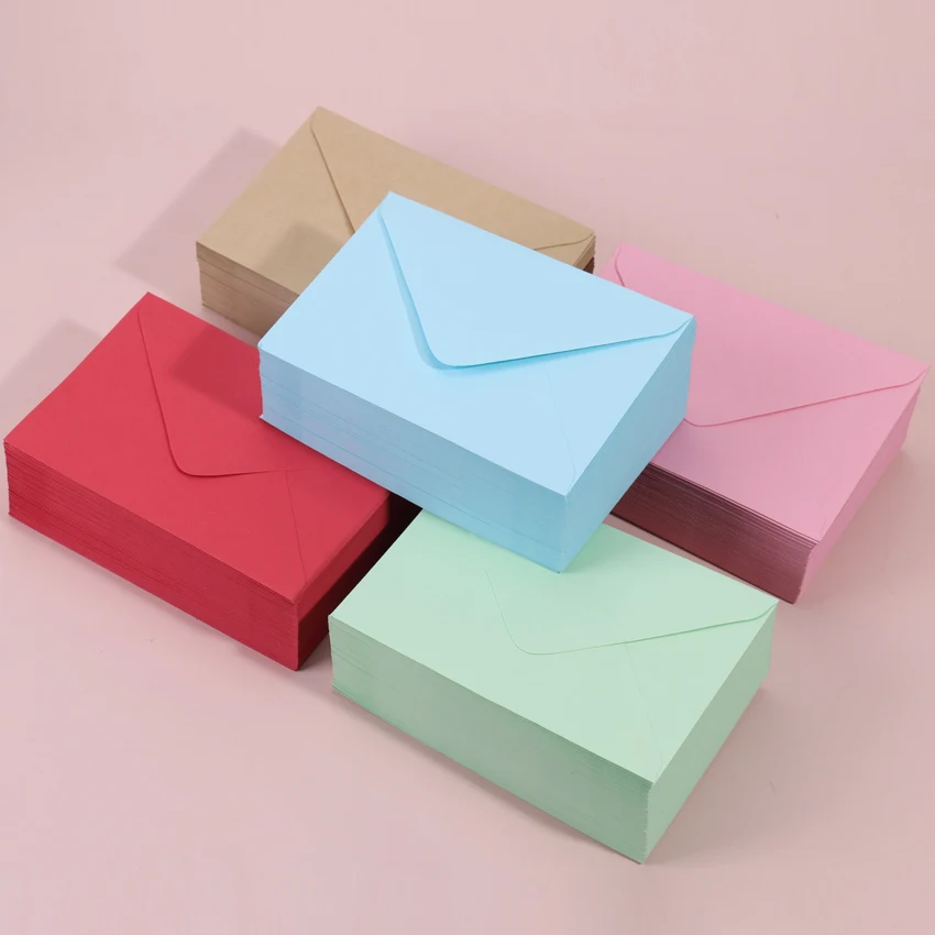 Enveloppes en papier Kraft avec boucle papillon colorée, petite enveloppe  décorative Simple, amour rétro, 10.5x7CM