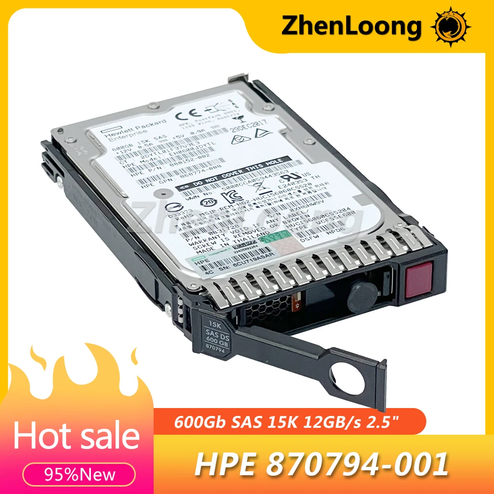 

ZhenLoong Hard Drive Disk 600G SAS 15K 12GB 2.5" For HPE HDD EH0600JDYTL 868774-008 867254-002 870794-001