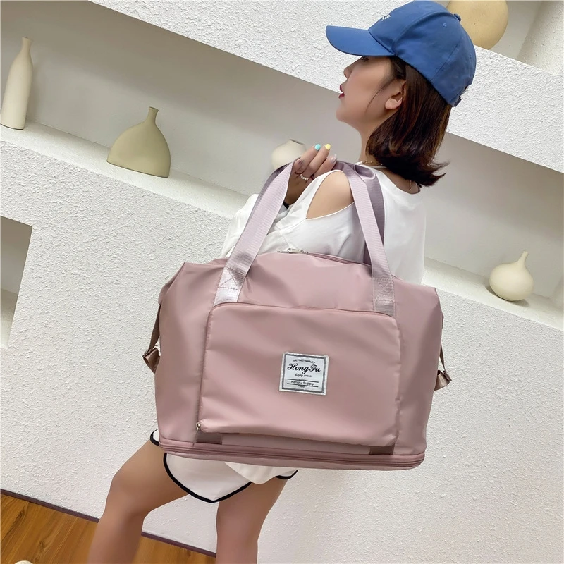 

Medium Size Luggage Foldable Female Short Distance Portable Large Capacity Maternity Folding Storage Travel Duffel Fitness Bag
