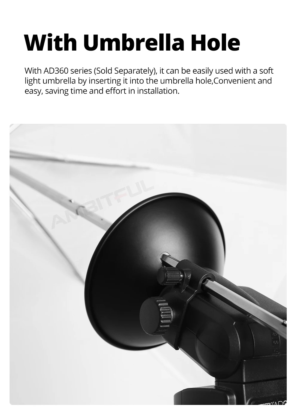 Godox AD-S5 White Folding Soft Reflector Umbrella ( 37" 94cm ) For Godox Witstro