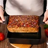 Metallic Mould Professional Meatloaf Pan Non Stick Oven Baking Pan Rectangular Loaf Pan with Insert Rack Bread Tool Baking Tool 2
