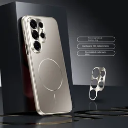 Electroplated Micro - Matte Magnetic Ring Case with Metal Lens Protector - Galaxy S23 (Gold)