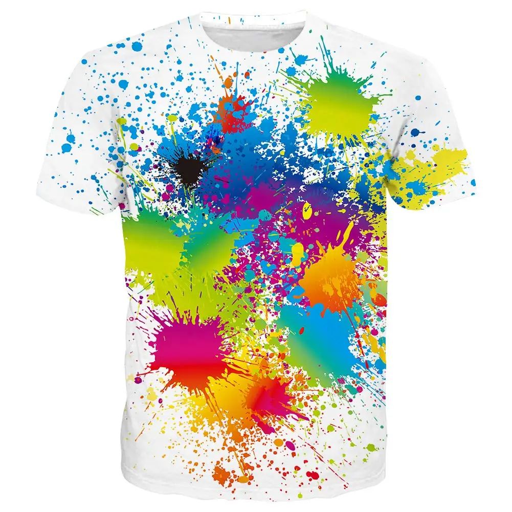 Colorful Tie Dye Graffiti 3D Print Unisex T Shirt