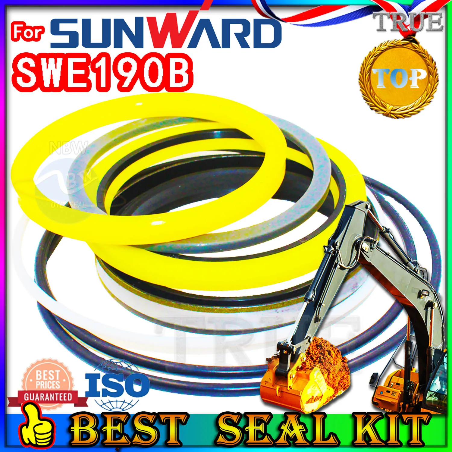 

For Sunward SWE190B Oil Seal Repair Kit Boom Arm Bucket Excavator Hydraulic Cylinder Fix Best Reliable Mend proof Center Swivel
