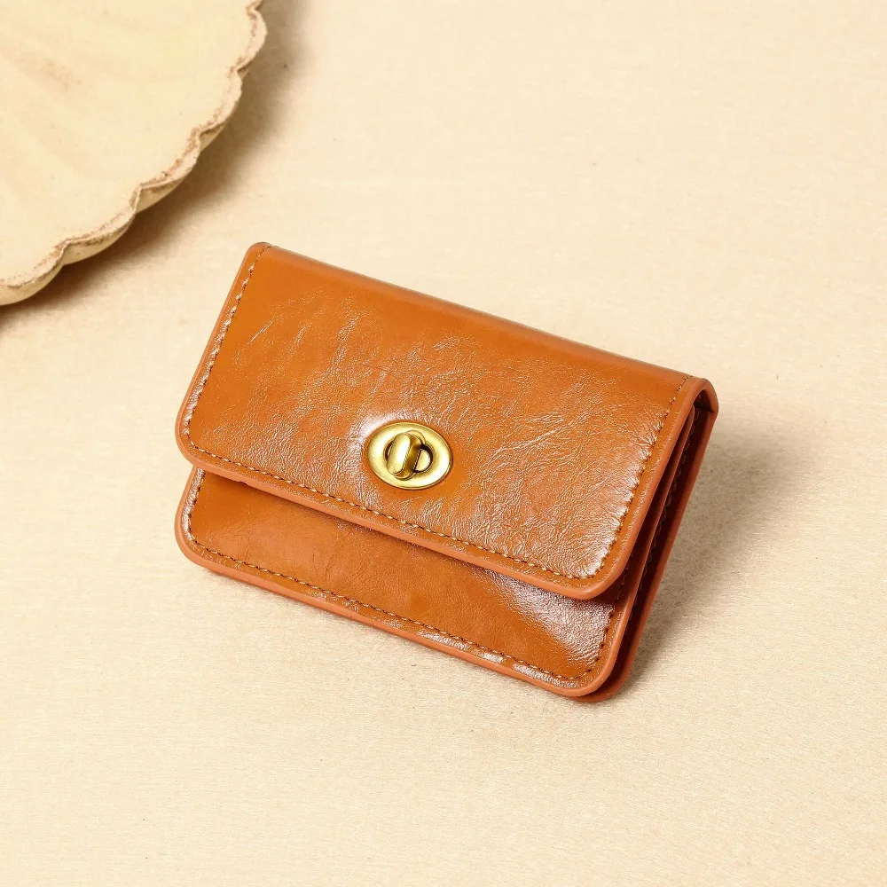 Sleek PU Leather Multi-Functional Coin Purse Wallet with Lock Closure