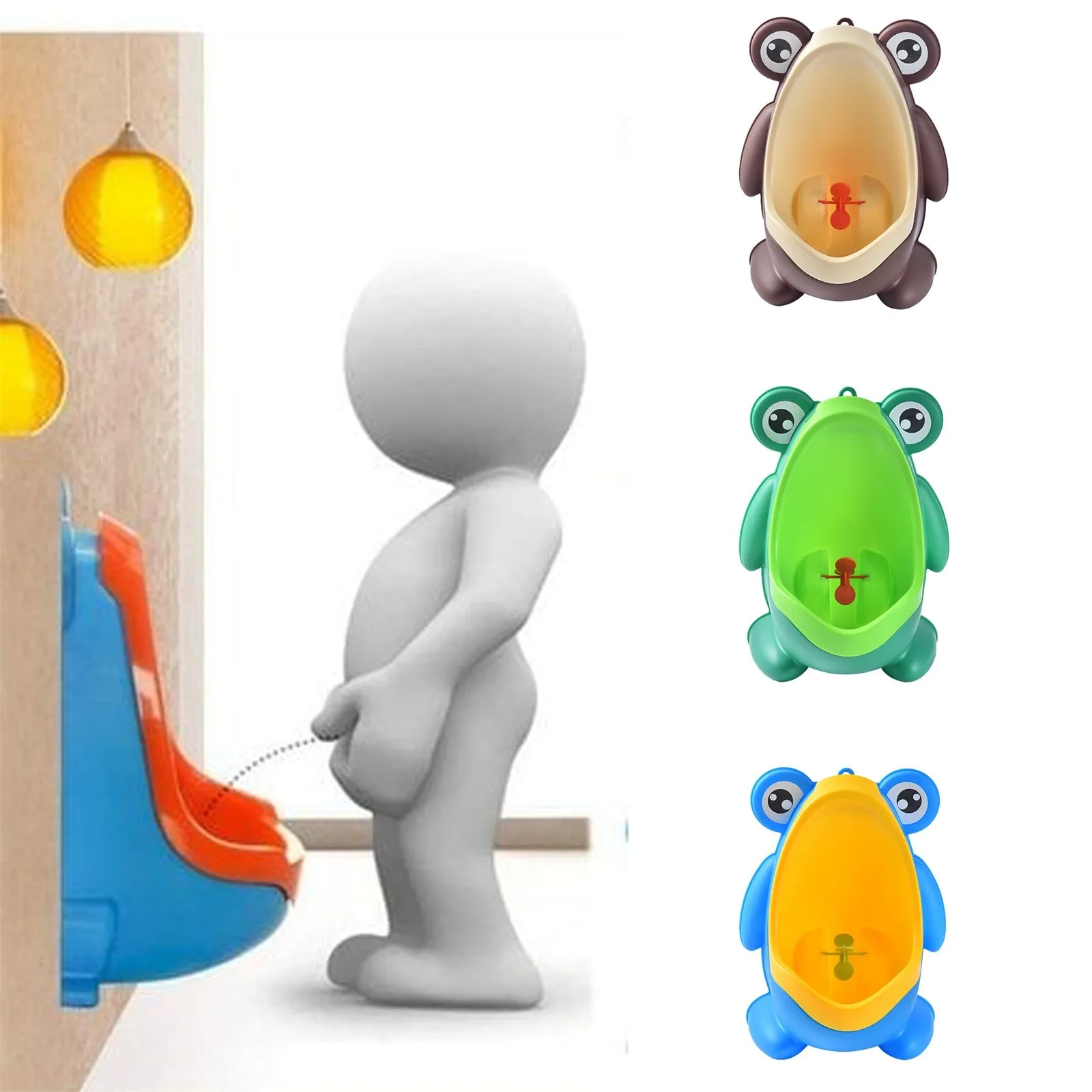 Cartoon Baby Toilet Urinal Boy Wall-mounted Urinal Frog Shape Boy Standing Urinal Toilet Training Urinal 2