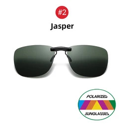 Polarized Vintage Clip-On Sunglasses with UV400 Protection - One Size (2 Jasper)