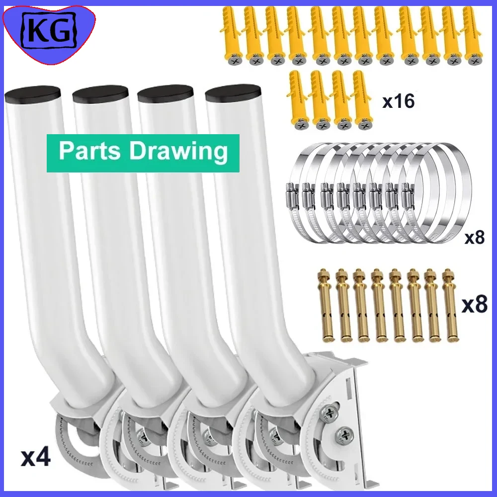 

Universal WiFi Bridge Bracket,Antenna Holder Mount Point Wireless Bridges Adjustable Pole Wall Mounting Antenna Support(4 Pack)