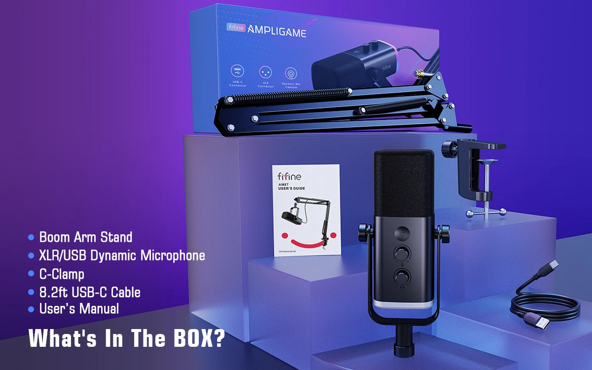 FIFINE Gaming Microphone Kit 8