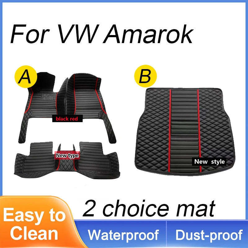 

Car Mats For VW VW Amarok 2010~2022 Floor Rug Auto Interior Parts Carpet Pad Luxury Leather Mat Car Accessories