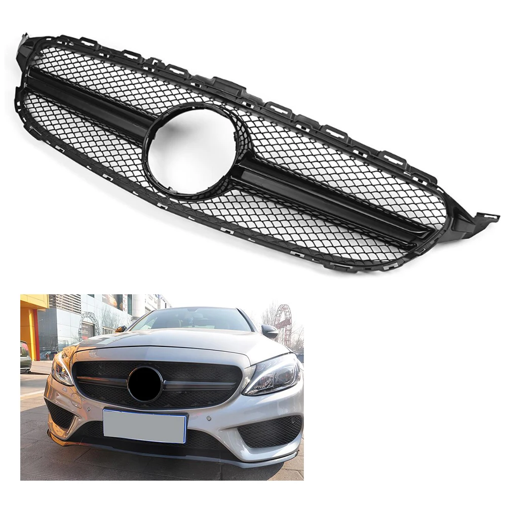 

Решетчатая Решетка переднего гриля автомобиля для Mercedes Benz W205 C Class C200 C250 C300 C350, общая версия 2015 2016 2017 2018