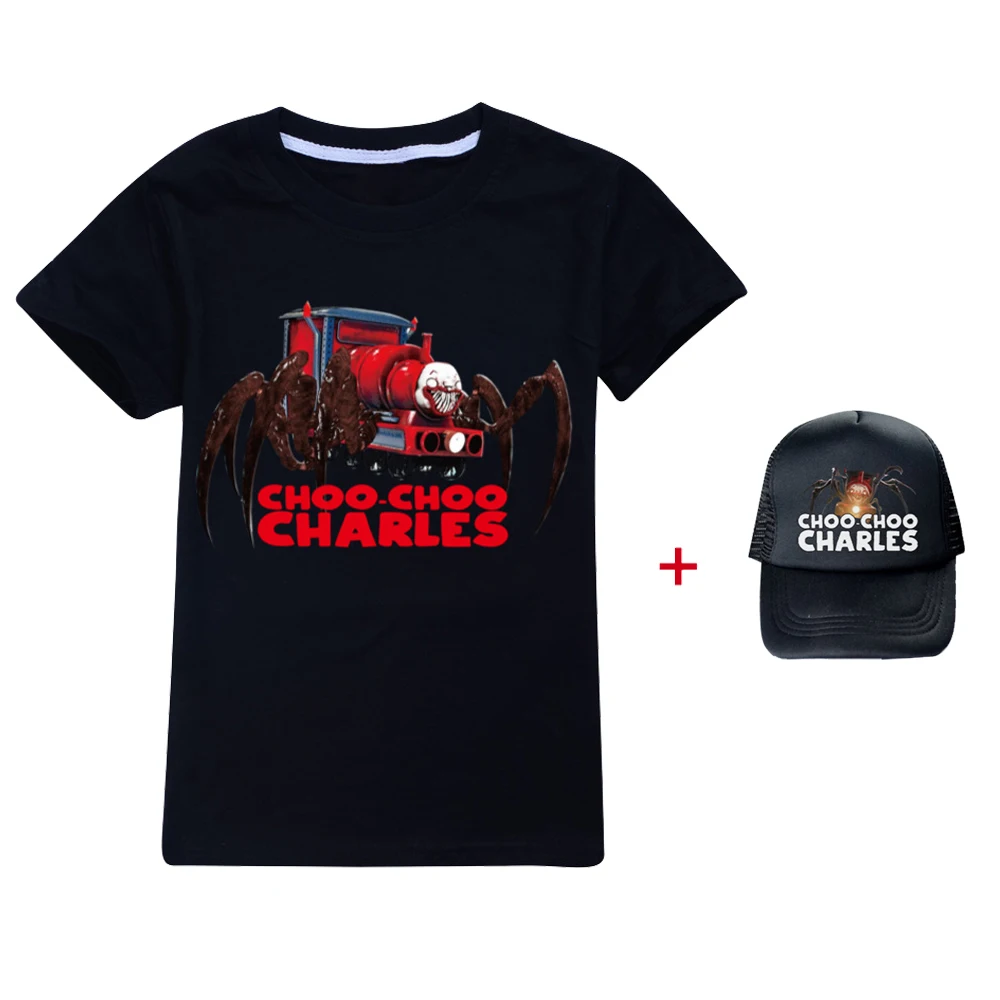 Детские футболки Choo-Choo Charles с 3D принтом, модная летняя футболка с коротким рукавом, Лидер продаж, детская повседневная Уличная одежда, Солнцезащитный головной убор