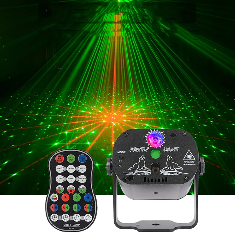 

Disco Lights RGB LED Laser Stage Beam Lights Sound Activated DJ Party Lights with Strobe Flash Effect Usb Power Projector Lamp