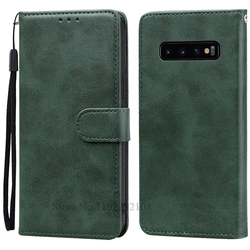 Leather Flip Wallet Case with Enhanced Protection for Samsung Galaxy S10 Series (Green)
