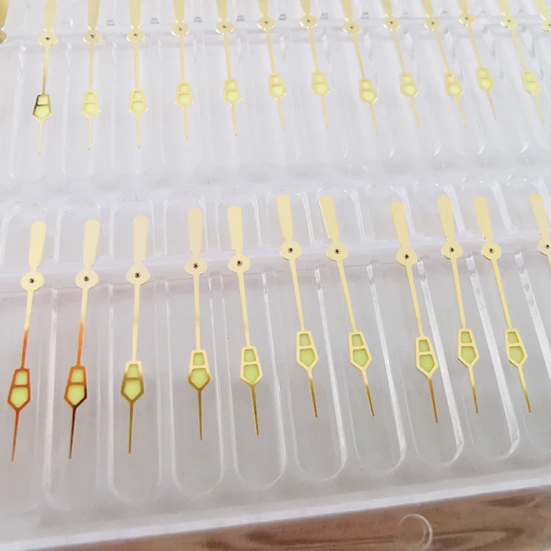 Bronze Golden NH35A Watch Hands C3 Green Luminous Watch Pointer for SKX SBBN NH36A NH35A Movement Luminous Watch Hands