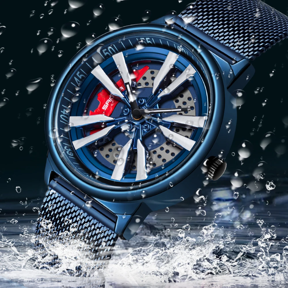 Luxury Full Steel Watch Men Fashion Sports Quartz Watches Man Rotating Dial Waterproof Unique Clock Male Women Relogio Masculino
