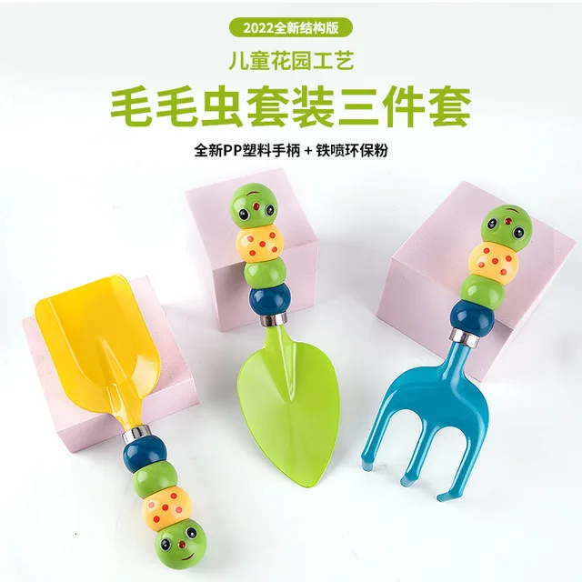 Gyermekkerti Ásó Kertészeti Szerszámok Műanyag Beach Rake Garden Tree Caterpillar Kert Spatula Készlet