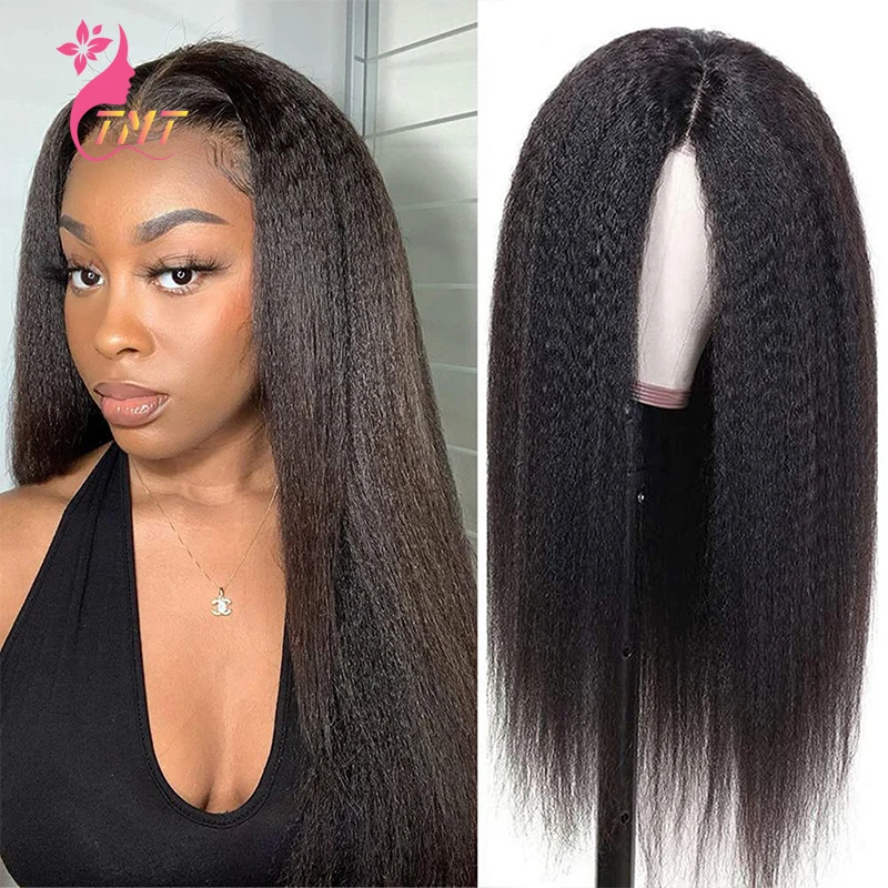 

Прямой синтетический кудрявый прямой парик YaKi с эффектом омбре, черные, светлые, коричневые, пушистые термостойкие парики для чернокожих женщин