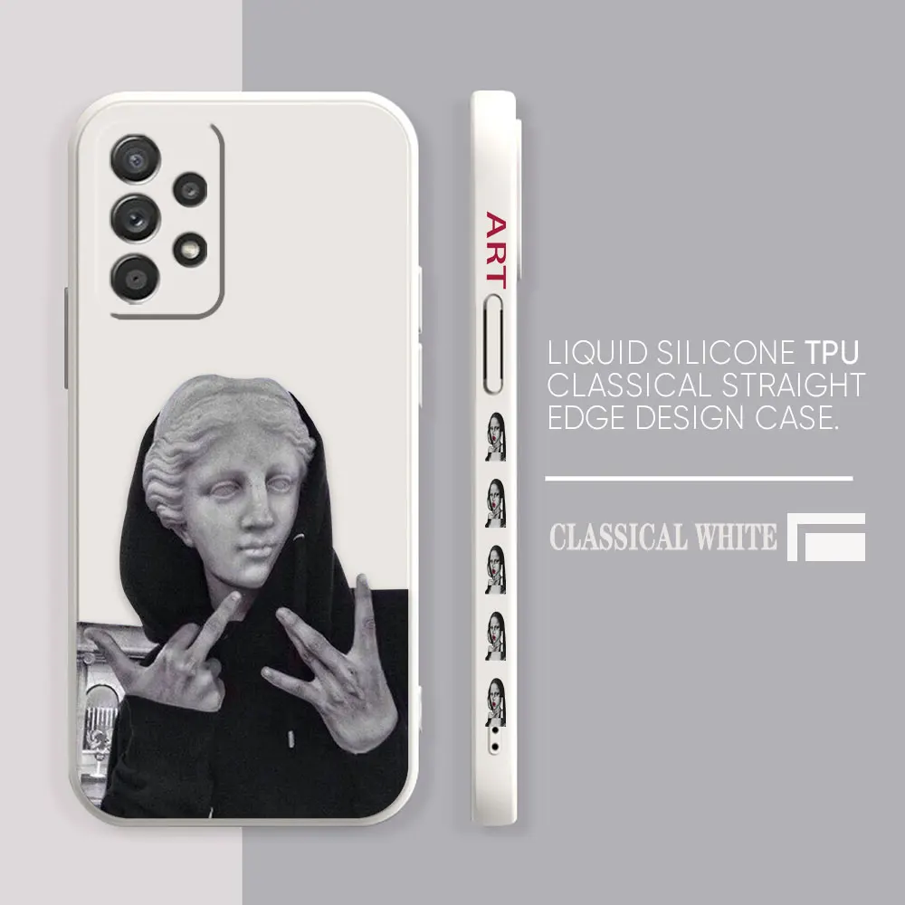 thumbnail image 1 of Funda para Samsung Galaxy A91 A73 A72 A71 A52 A51 A33 A31 A02S AO3S 4G 5G Color funda de silicona líquida Mona Lisa Art, 1 of 5