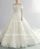 XPAY Luxury Off The Shoulder Korea Ball Gown 3D Flowers Lace Appliques Wedding Dresses Photography Shoot Elegant Bride Gown 2
