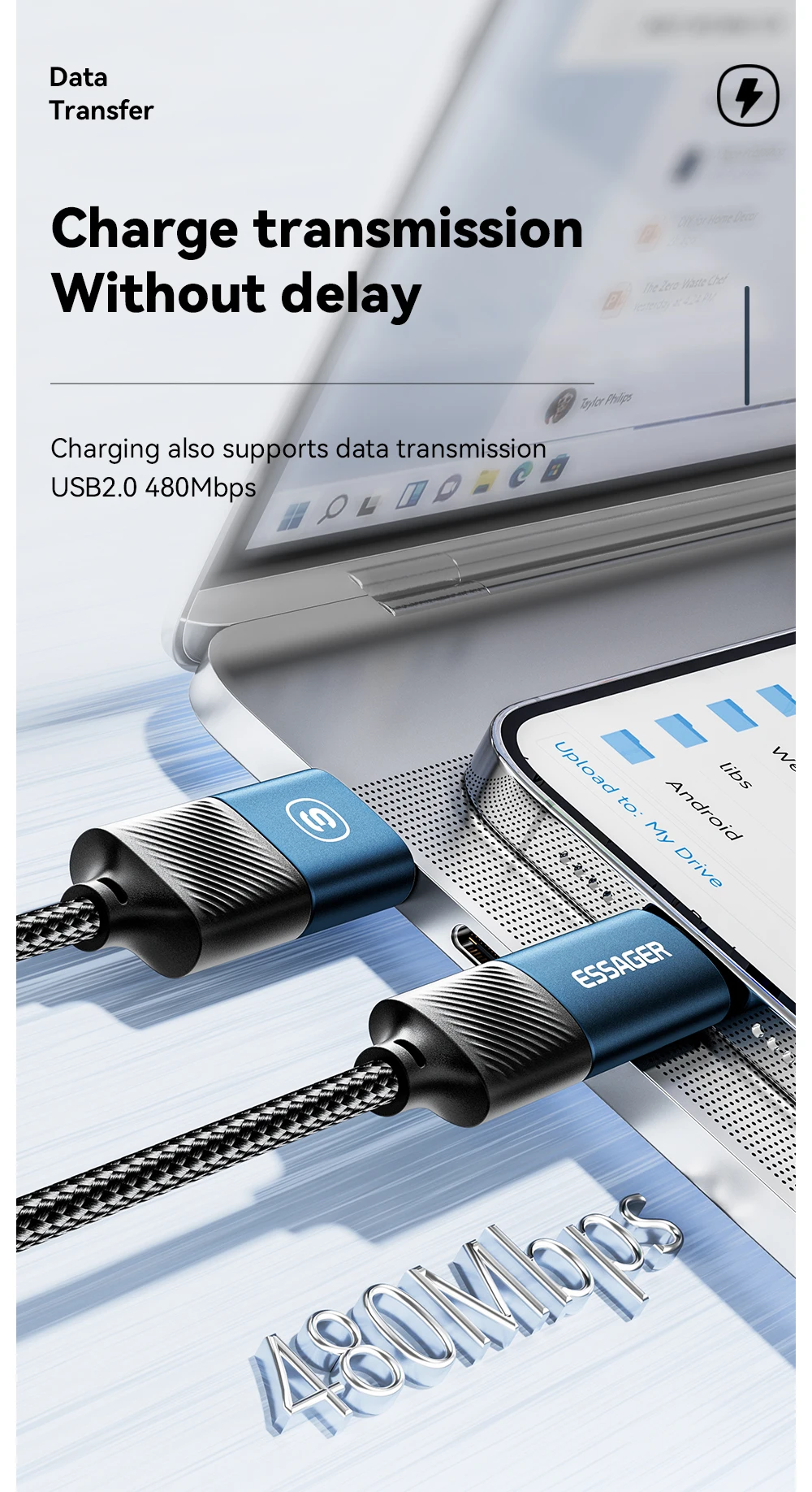 Essager 2 في 2 USB سريع ، هاتف محمول من نوع USB وphone Apple من نوع C ، ملحقات كابل شحن الكمبيوتر اللوحي 8 Essager 2 في 2 USB سريع ، هاتف محمول من نوع USB وphone Apple من نوع C ، ملحقات كابل شحن الكمبيوتر اللوحي