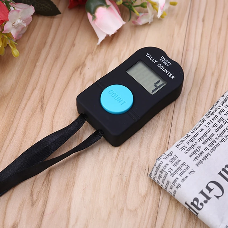 Hand Tally Counter Electronic Counter 4-digit Digital Electronic Counter with Sound Manual Reset Tally Decompression Finger Tool for Meditation